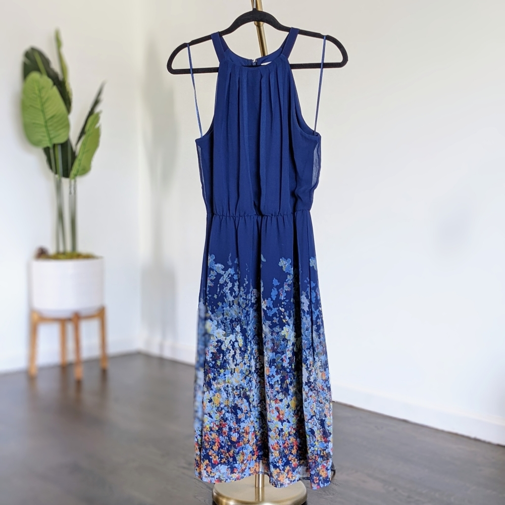 Modcloth floral pattern sleeveless midi dress